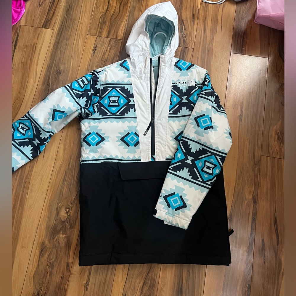 Kids Geometric Pattern Jacket - Black and Blue
